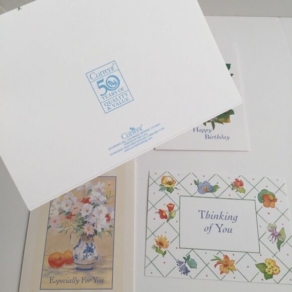 Vintage Current Birthday Cards Bundle/Lot 8 Floral Design Printed in the USA - Picture 7 of 8